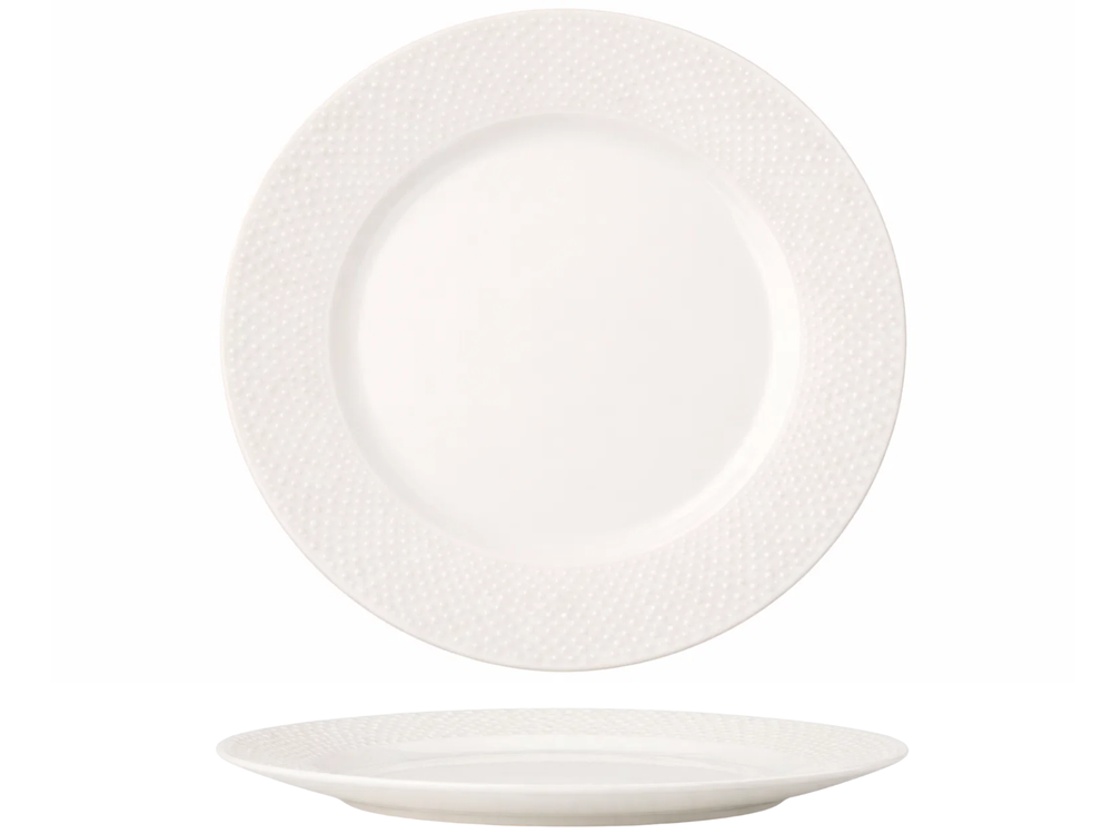 Cookinglife Dinerborden - CampVibe - Outdoor - Kunststof - Onbreekbaar - Wit ø 28 cm - 4 Stuks