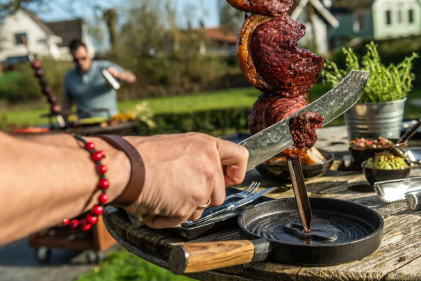 Forged Serveerpannetje Churrasco - Gietijzer / Olijfhout - ø 18 cm