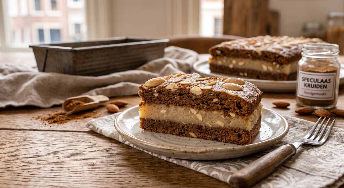 Knapperige speculaas met een zachte, zoete kern van amandelspijs