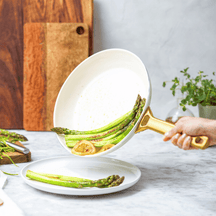 GreenPan Pannenset Padova Reserve Cream White 6-delig - Keramische anti-aanbaklaag - Kookpan ø 24 cm, Steelpan ø 18, 20 cm, Koekenpan ø 20, 28 cm & Hapjespan ø 24 cm