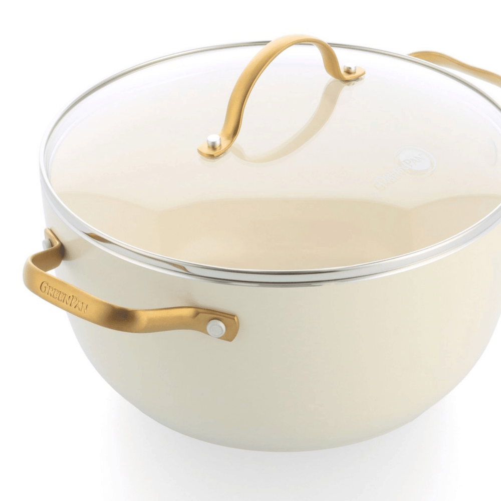 GreenPan Pannenset Padova Reserve Cream White 6-delig - Keramische anti-aanbaklaag - Kookpan ø 24 cm, Steelpan ø 18, 20 cm, Koekenpan ø 20, 28 cm & Hapjespan ø 24 cm