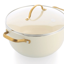 GreenPan Pannenset Padova Reserve Cream White 6-delig - Keramische anti-aanbaklaag - Kookpan ø 24 cm, Steelpan ø 18, 20 cm, Koekenpan ø 20, 28 cm & Hapjespan ø 24 cm