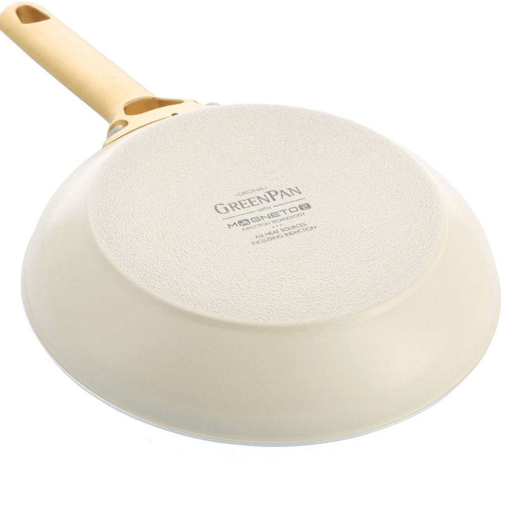 GreenPan Pannenset Padova Reserve Cream White 6-delig - Keramische anti-aanbaklaag - Kookpan ø 24 cm, Steelpan ø 18, 20 cm, Koekenpan ø 20, 28 cm & Hapjespan ø 24 cm