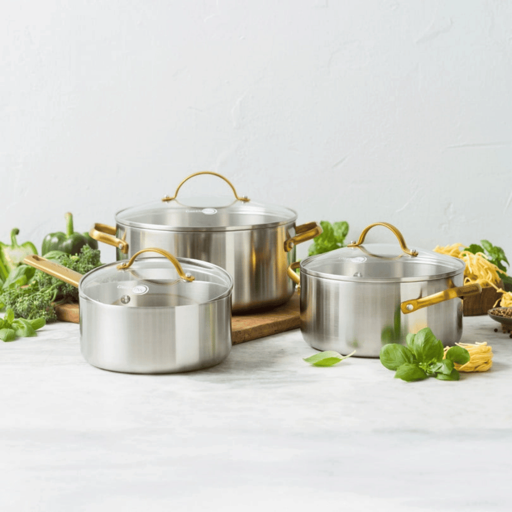 GreenPan Pannenset Padova Reserve 5-delig - Triply - Kookpan ø 20, 24 cm, Steelpan ø 18 cm & Koekenpan ø 20 & 28 cm