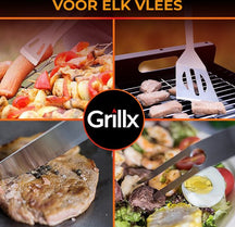 GrillX BBQ Accessoires Gereedschapset - BBQ Tang, Spatel, Vork, Borstel - Complete Barbecue Tools Set