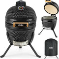 GrillX Kamado Barbecue - 13 Inch - Inclusief Opberghoes - Barbecue Egg - Houtskool Barbecue - Zwart - Ø 27 cm