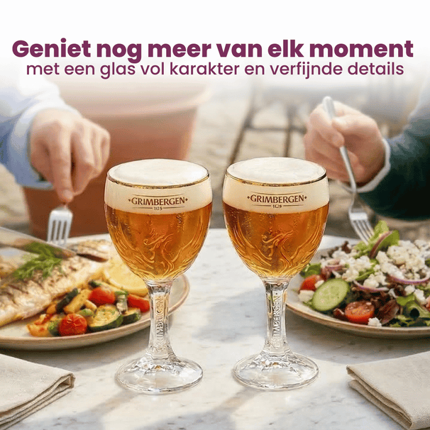 Grimbergen Bierglazen op Voet - 330 ml - 2 stuks