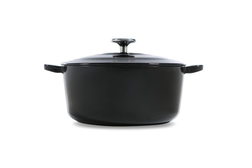 BK Braadpan Bourgogne Jet Black Gietijzer ø 28 cm / 6.7 liter - geëmailleerde anti-aanbaklaag