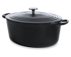 BK Braadpan Bourgogne Jet Black Gietijzer Ovaal 32 x 26 cm / 7.5 Liter