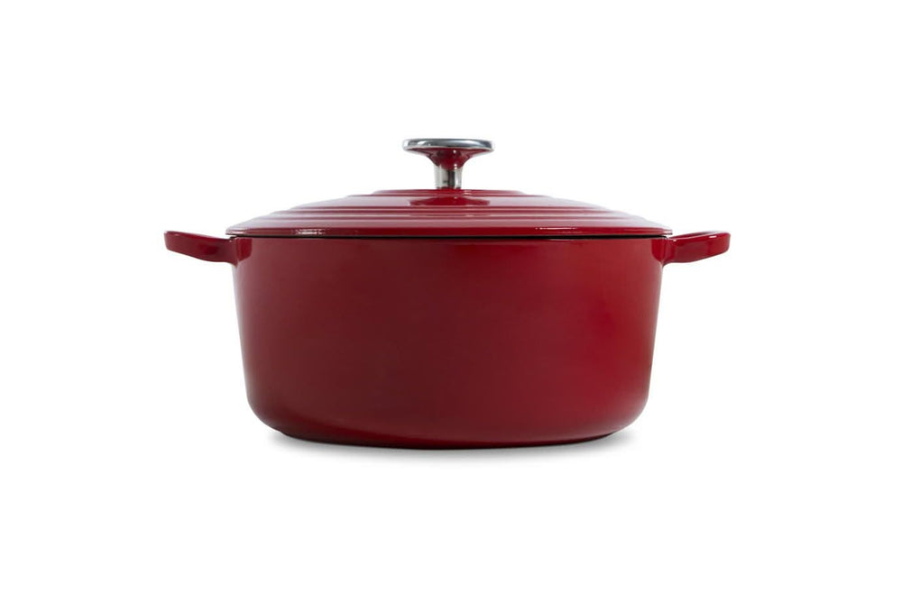 BK Braadpan Bourgogne Chili Red Gietijzer ø 24 cm / 4.2 liter - geëmailleerde anti-aanbaklaag