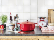 BK Braadpan Bourgogne Chili Red Gietijzer ø 28 cm / 6.7 liter - geëmailleerde anti-aanbaklaag