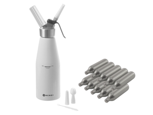 Hendi Slagroomspuit Wit 500 ml + Slagroompatronen 10 Stuks