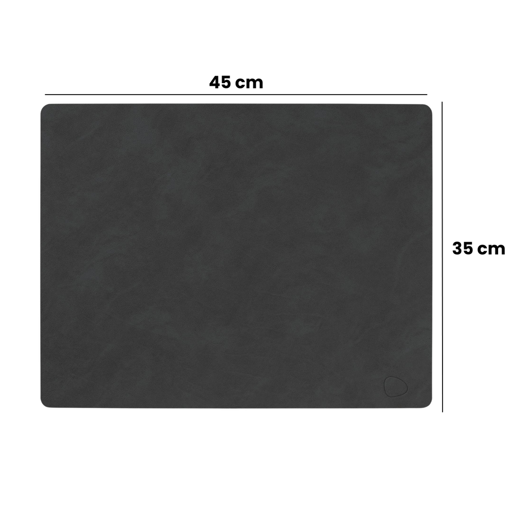 LIND DNA Placemats Nupo - Leer - Lichtblauw - Afwasbaar - 45 x 35 cm - 2 Stuks