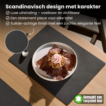 LIND DNA Placemats Nupo - Leer - Lichtblauw - Afwasbaar - 45 x 35 cm - 2 Stuks