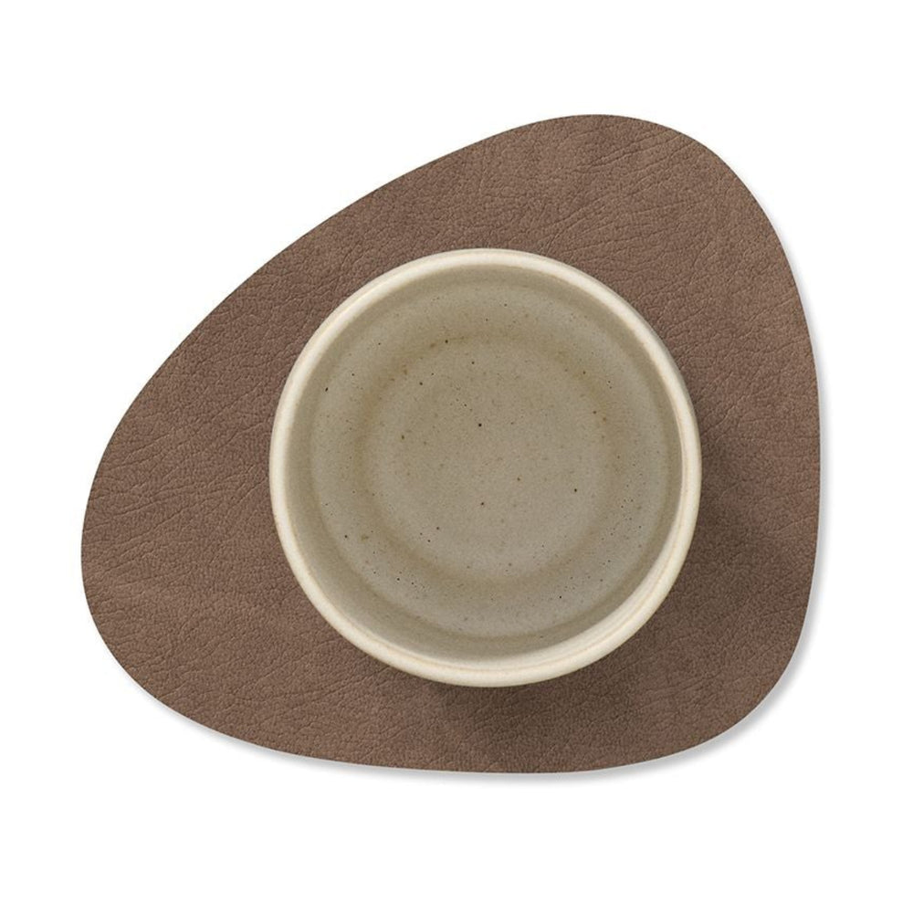LIND DNA Onderzetters Nupo - Leer - Brown / Sand - dubbelzijdig - 13 x 11 cm - 4 Stuks