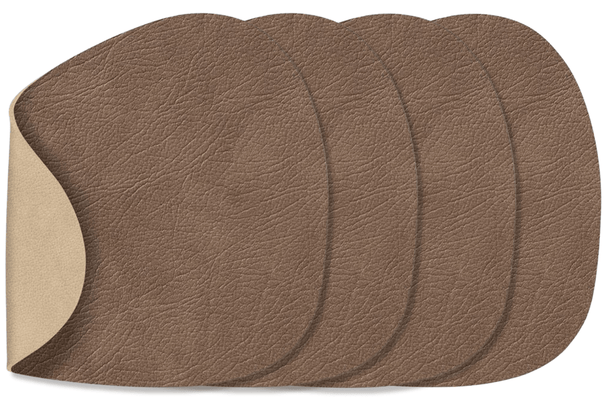 LIND DNA Onderzetters Nupo - Leer - Brown / Sand - dubbelzijdig - 13 x 11 cm - 4 Stuks