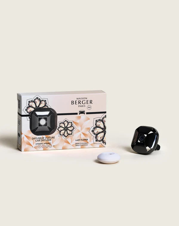 Maison Berger Autoparfum Diffuser Eternity Gun metal / Lady Flower - Met navulling