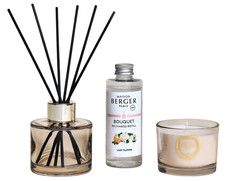 Maison Berger Giftset - Geurstokjes & Geurkaars - Eternity Nude - Lady Flower