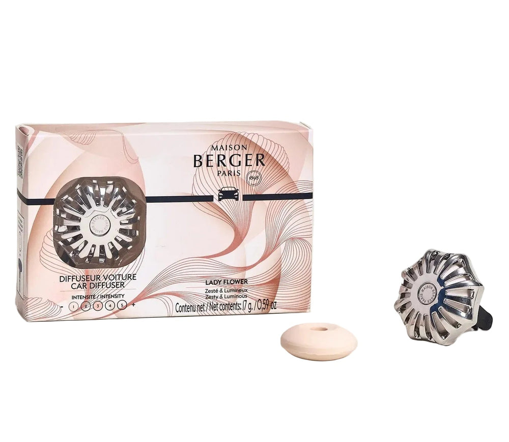 Maison Berger Autoparfum / Autodiffuser Coralie Silver - Lady Flower - Met Navulling