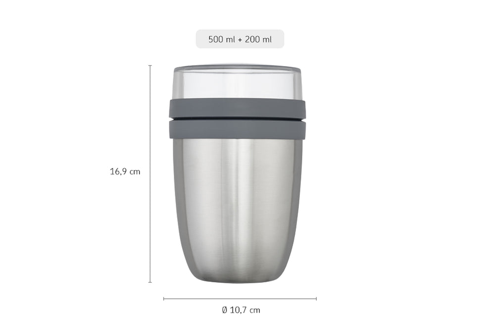 Mepal Thermos Yoghurt Beker / Muesli Beker / Lunchpot Ellipse Nordic Sage - 500 ml + 200 ml