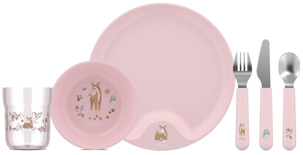 Mepal Kinderservies Mio Fairy Garden 6-delig - bestek, bord, kom en glas