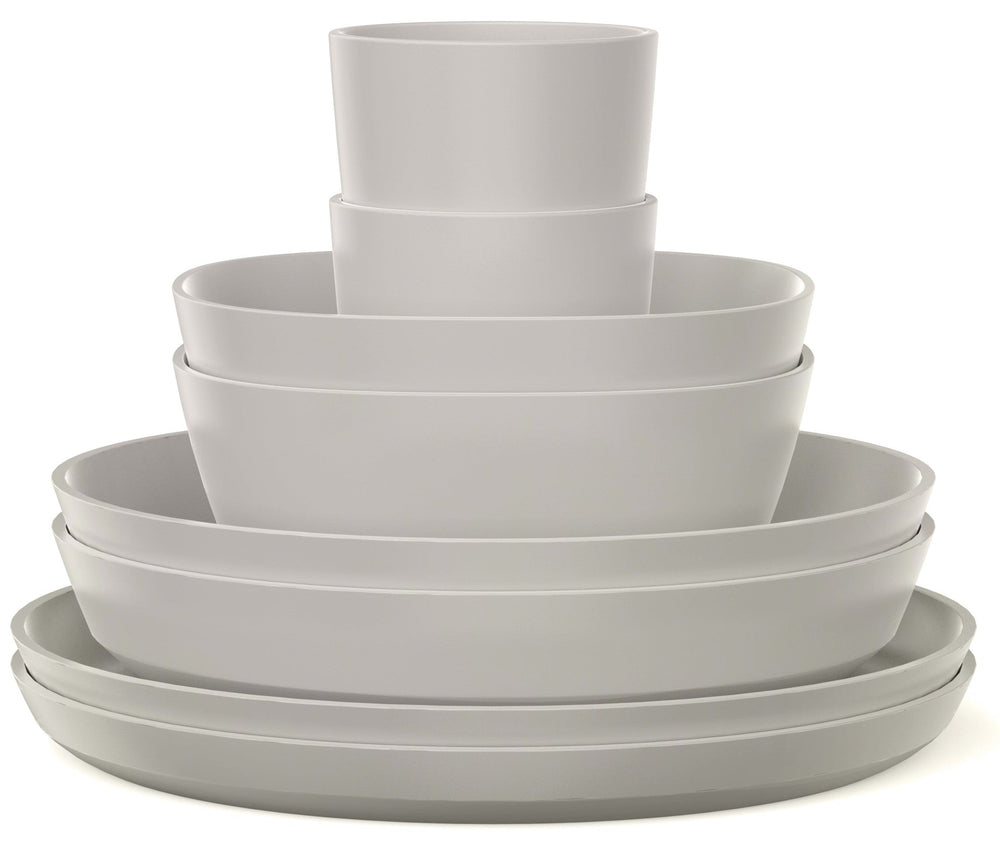 Mepal Serviesset Silueta Nordic White 8-delig / 2 personen - 2 borden, 2 diepe borden, 2 kommen en 2 bekers