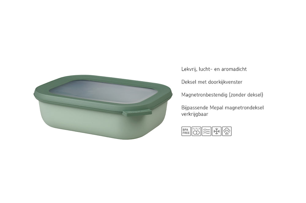 Mepal Vershoudbakjes Cirqula Nordic Black Rechthoekig 3-delig - 500 ml + 1 liter + 2 liter