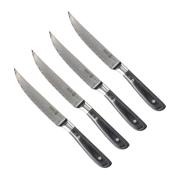 Messermeister Steakmessen Avanta Damascus 13 cm - 67 lagen damaststaal - 4 stuks