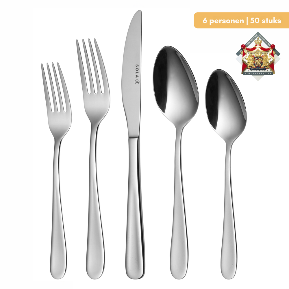 Sola Bestekset Florence - 18/10 RVS - 50 delig / 6 personen