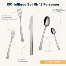 Sola Bestekset Bali - 18/10 RVS - 100 delig / 12 personen