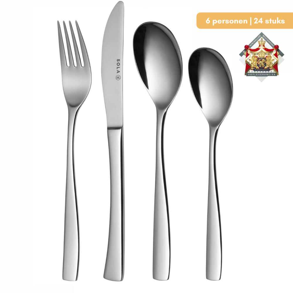 Sola Bestekset Lotus - 18/10 RVS  - 24 delig / 6 personen
