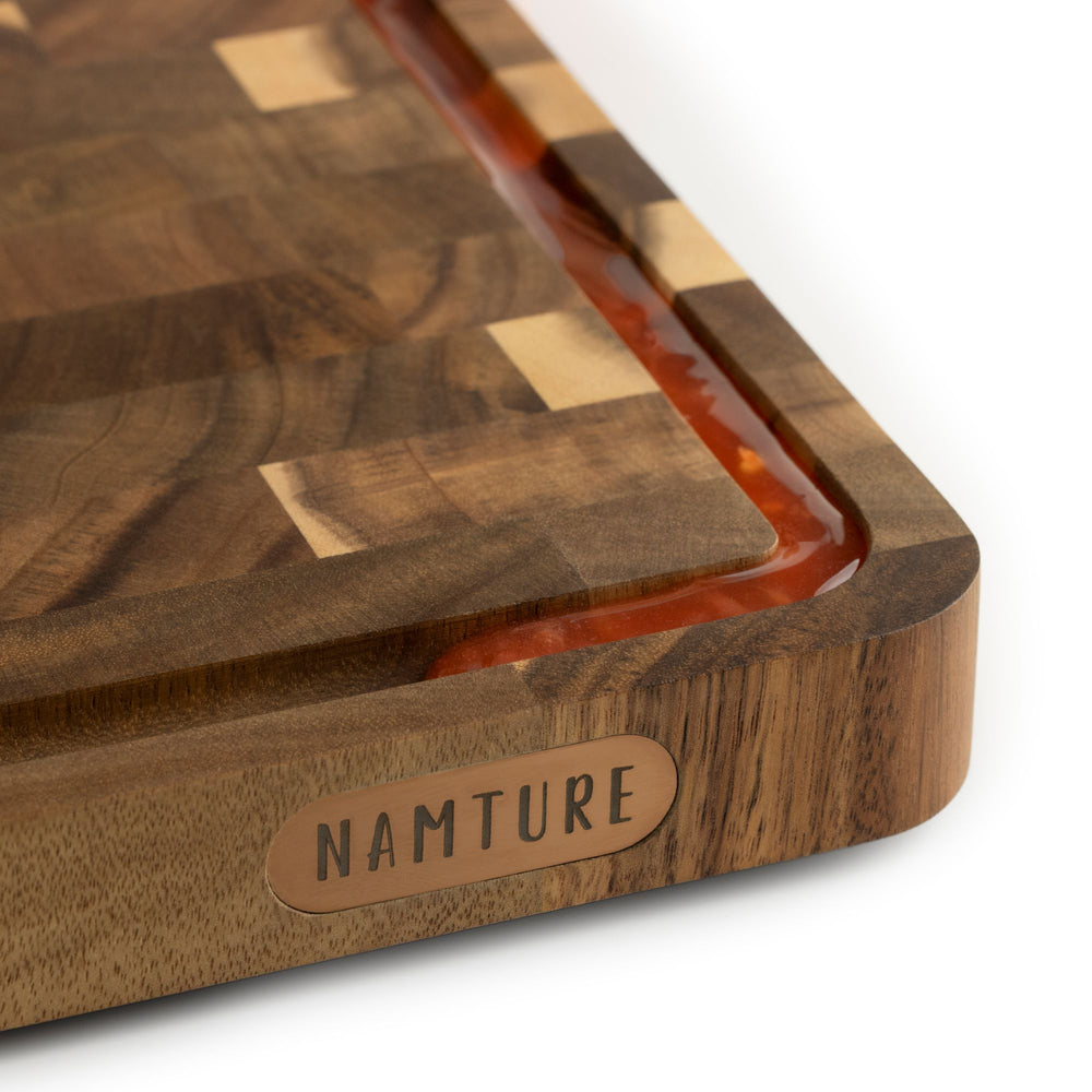 Namture Houten Snijplank Acacia Kopshout XL - 40 x 30 cm - Houten Snij- en Bereidingsplank