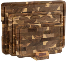 Namture Houten Snijplankenset Acacia Kopshout 3-delig - M, L & XL - Houten Snij- en Bereidingsplanken