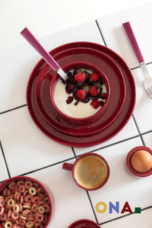 ONA Soepkommen / Kommen Fika Burgundy ø 13 cm - 4 Stuks
