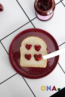 ONA Serviesset Fika Burgundy 12-delig / 4 personen - 4 dinerborden, 4 ontbijtborden en 4 kommen