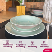 Cookinglife Serviesset Pastel Harmony 18-delig / 6 personen - 6 dinerborden, 6 ontbijtborden en 6 diepe borden