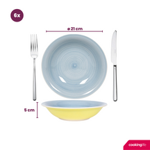 Cookinglife Serviesset Pastel Harmony 18-delig / 6 personen - 6 dinerborden, 6 ontbijtborden en 6 diepe borden