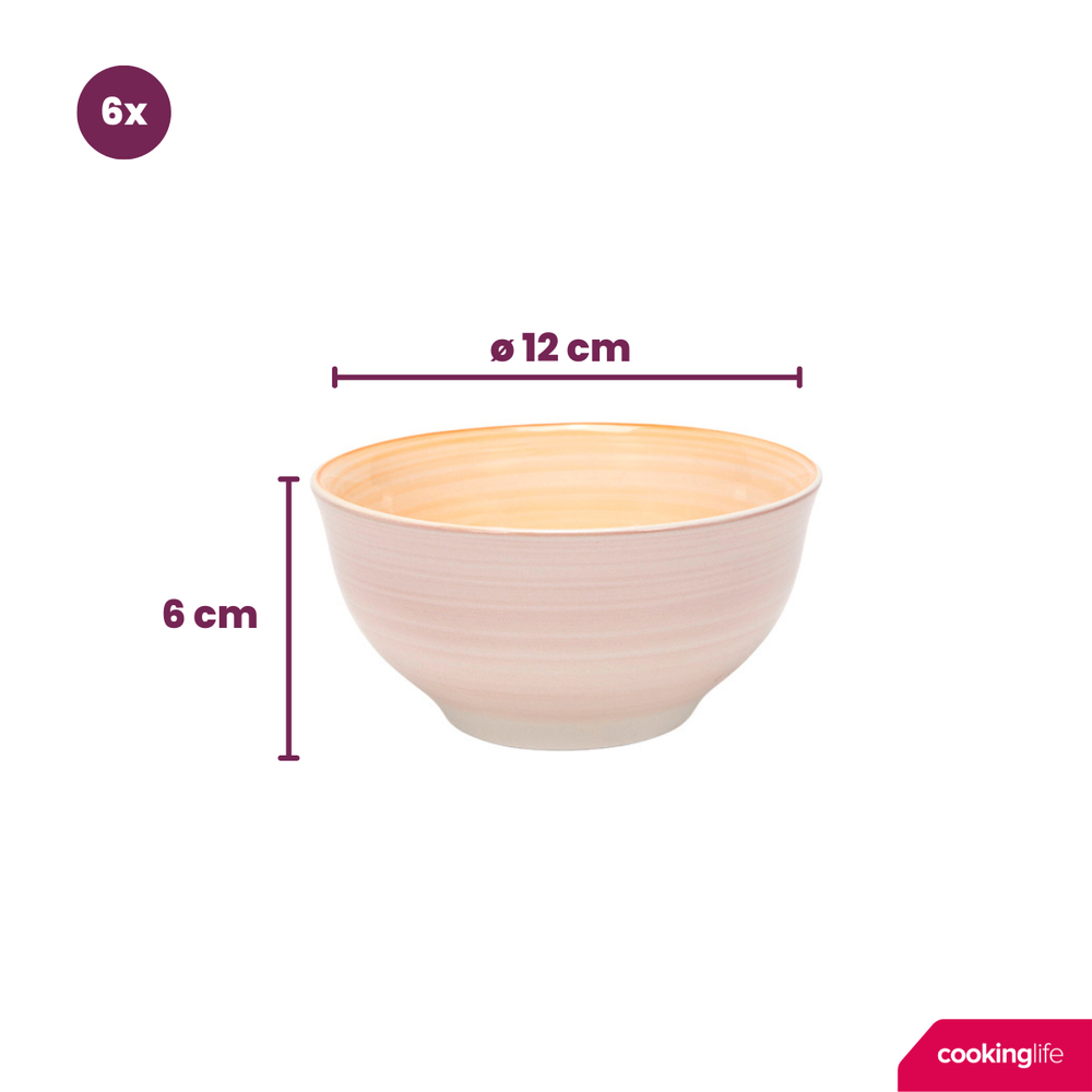 Cookinglife Kleine Kommen Pastel Harmony ø 12 cm - 6 Stuks
