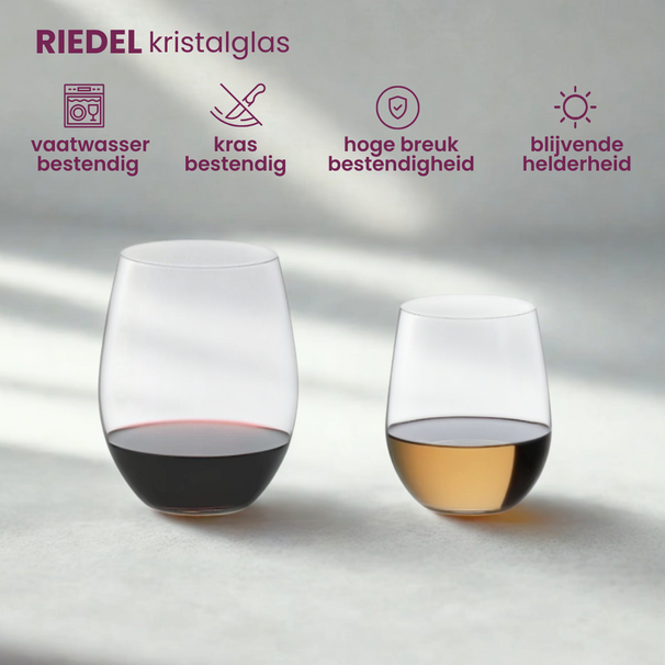 Riedel Rode Wijnglazenset O Wine - 4 stuks met Decanteerkaraf Syrah