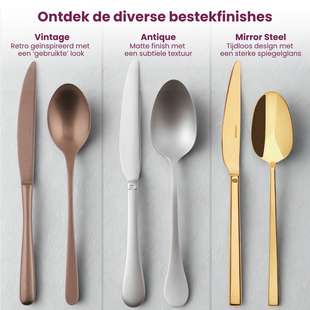 Sambonet Bestekset Rock - Goud - 36 delig / 6 personen