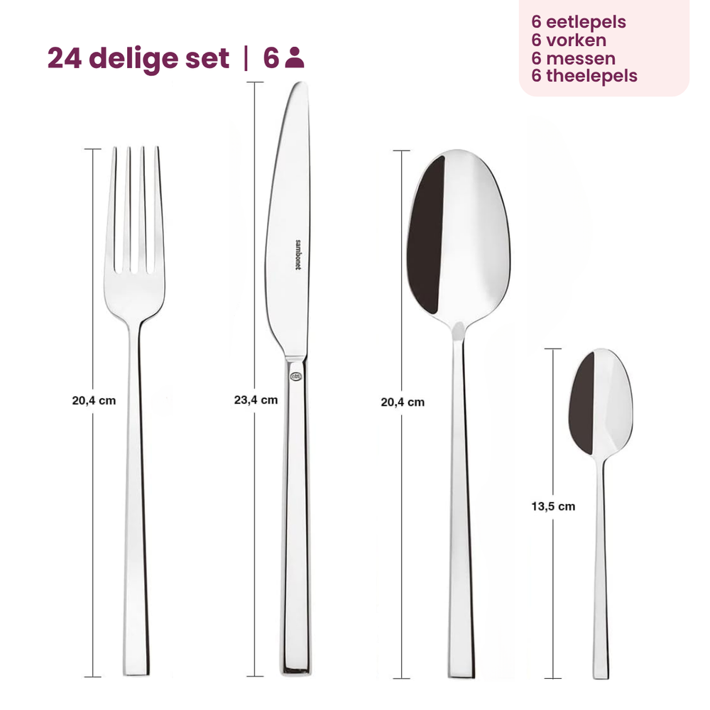 Sambonet Bestekset Rock - RVS - 24 delig / 6 personen