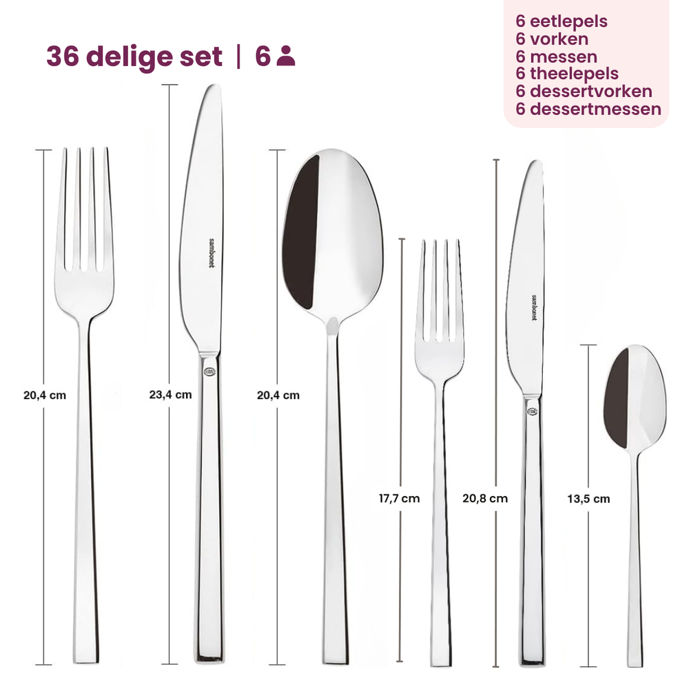 Sambonet Bestekset Rock - Goud - 36 delig / 6 personen