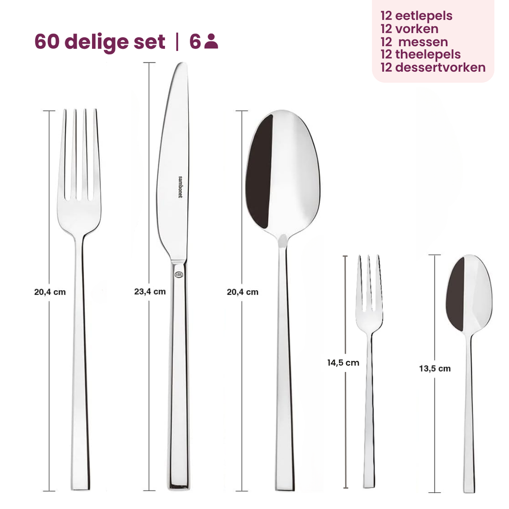 Sambonet Bestekset Rock - Antique Champagne - 60 delig / 12 personen