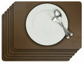 Cosy & Trendy Placemats Leather Look Lead Gray - Afwasbaar - 43 x 30 cm - 6 Stuks
