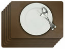 Cosy & Trendy Placemats Leather Look Lead Gray - Afwasbaar - 43 x 30 cm - 6 Stuks