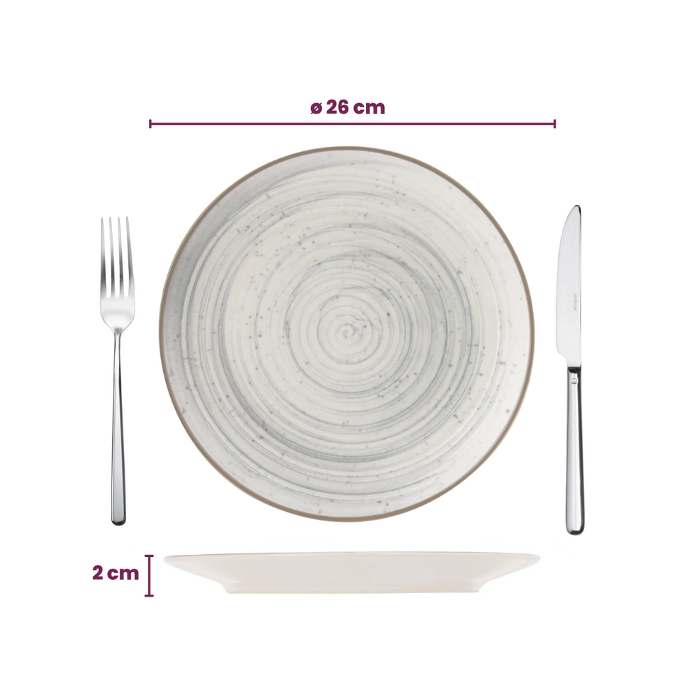 Cosy & Trendy Serviesset Sintra Dusty Blue 16-delig / 4 personen - 4 dinerborden, 4 ontbijtborden, 4 diepe borden en 4 kommen