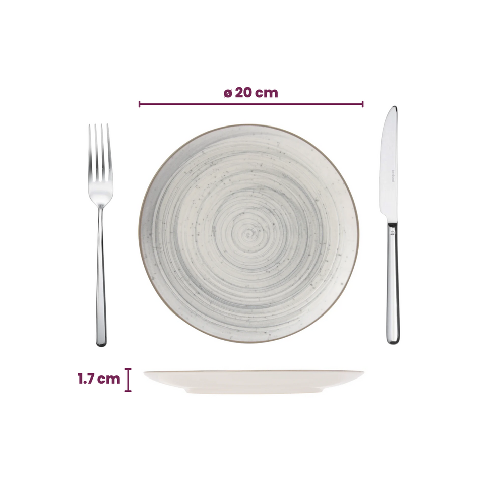 Cosy & Trendy Serviesset Sintra Dusty Blue 16-delig / 4 personen - 4 dinerborden, 4 ontbijtborden, 4 diepe borden en 4 kommen
