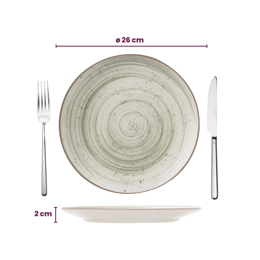 Cosy & Trendy Serviesset Sintra Ivy Green 16-delig / 4 personen - 4 dinerborden, 4 ontbijtborden, 4 diepe borden en 4 kommen