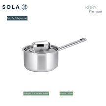 Sola Pannenset Ruby 4-Delig Premium Triply RVS - Kookpan ø 16, 18, 20 cm & Steelpan ø 16 cm - Inductie geschikt