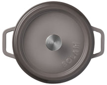 Sola Braadpan met deksel Gietijzer - Grijs - ø 28 cm / 5 Liter - geëmailleerde anti-aanbaklaag